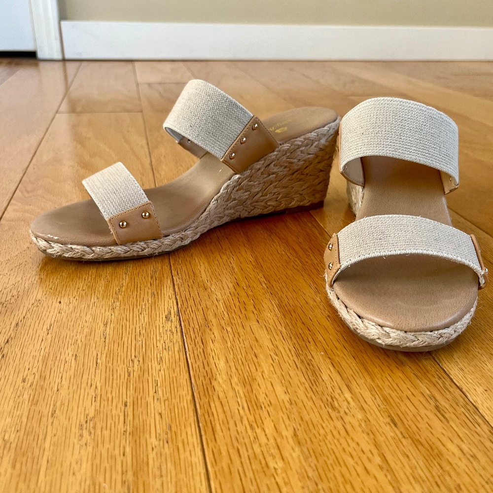 Tommy Bahama espadrille woven wedge sandals shoes women's size 9